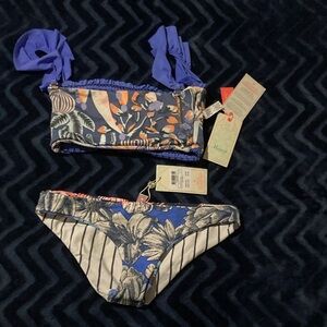 Maaji Blue Purple Floral Two-Piece Bikini